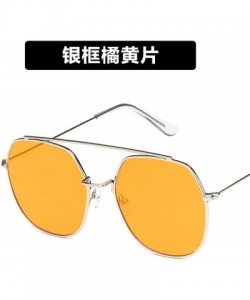 Round Women Sunglasses Retro Big Luxury Mirror Round Sun Glasses Metal Frame Vintage Oversized - 4 - CF198ZRI7RL $36.73