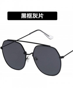 Round Women Sunglasses Retro Big Luxury Mirror Round Sun Glasses Metal Frame Vintage Oversized - 4 - CF198ZRI7RL $36.73