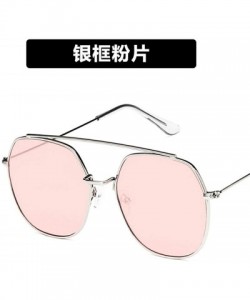 Round Women Sunglasses Retro Big Luxury Mirror Round Sun Glasses Metal Frame Vintage Oversized - 4 - CF198ZRI7RL $36.73