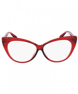 Semi-rimless Super Cat Eye Glasses Vintage Inspired Mod Fashion Clear Lens Eyewear (Red) - CF12ECXW4JR $9.04