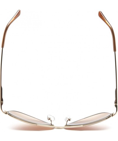 Aviator Women's A685 Aviator Sunglasses - 59 mm - Gold and Brown Frame/Gradient Brown Lens - C2113YJULUZ $123.01