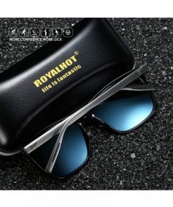 Oval Men Women Polarized Sunglasses Aluminum Magnesium Alloy Driving Sun Glasses Shades Male 90083 - Silver Grey - CB18WZ8NUY...