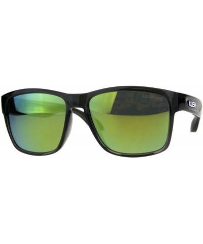 Sport Polarized Premium Kush Color Mirror Rectangular Sport Sunglasses - Yellow - CK18DHZWIAK $13.52