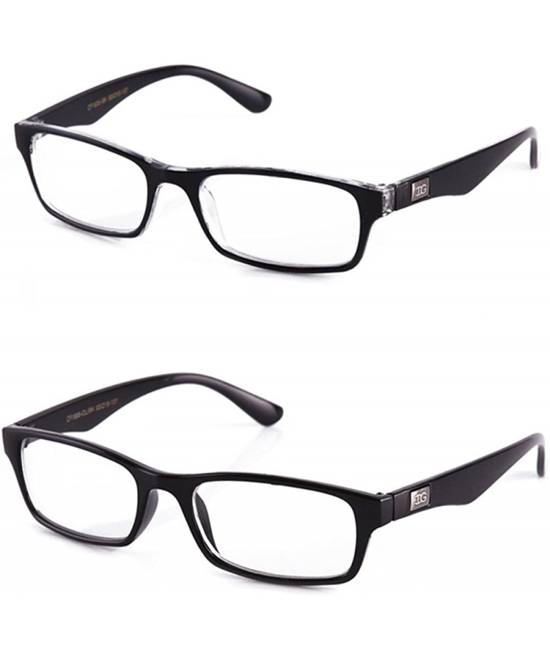 Wayfarer Unisex Clear Lens Plastic Fashion Glasses - 2 Pack Black & Clear - CQ17YYC6IAU $14.24