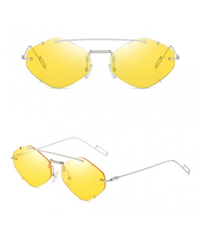 Goggle Personality Eye Catching Handsome Sunglasses - Yellow - C218UK79HXR $8.72