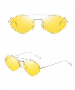 Goggle Personality Eye Catching Handsome Sunglasses - Yellow - C218UK79HXR $8.72