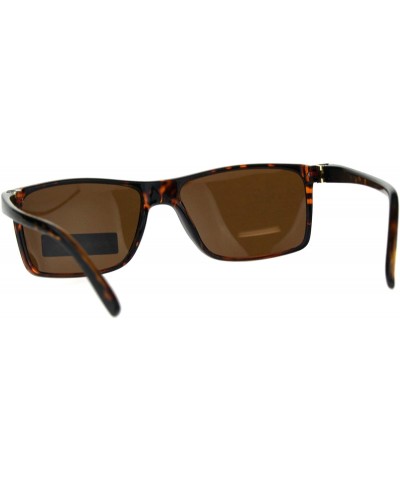 Rectangular Polarized Lens Sunglasses Unisex Fashion Classic Rectangular Frame - Tortoise (Brown) - C618CW6CEXT $11.89