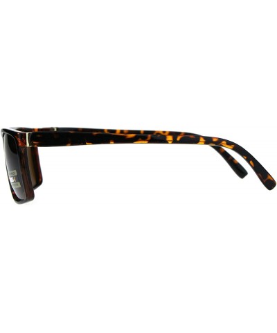 Rectangular Polarized Lens Sunglasses Unisex Fashion Classic Rectangular Frame - Tortoise (Brown) - C618CW6CEXT $11.89