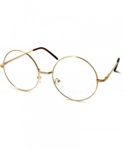 Round OVERSIZED Super Large XL Round Metal Frame Circle Clear Lens Eye Glasses - Gold - C512O9SPMUC $9.15