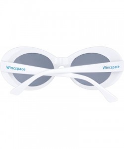 Oval Clout Goggles Set White Oval Retro Sunglasses Mod Round - C41808Z4EKS $12.17