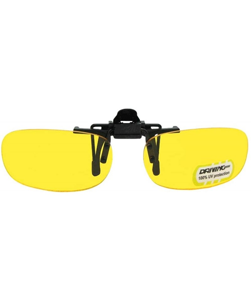 Rectangular Skinny Curve Rectangle Non Polarized Yellow Flip up Sunglass - Black Flip-non Pol Yellow Lens - CF180R0CSRK $13.56