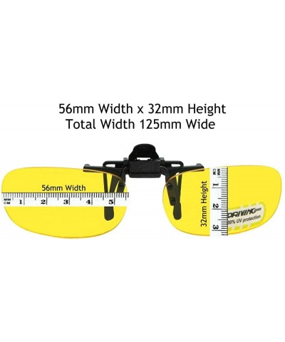 Rectangular Skinny Curve Rectangle Non Polarized Yellow Flip up Sunglass - Black Flip-non Pol Yellow Lens - CF180R0CSRK $13.56