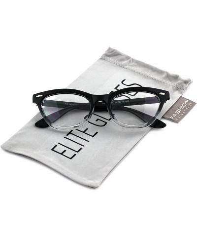 Rectangular Modern Cat Eye Fashion Design Clear Lens Plastic Frame Women Eye Glasses (Black - Clear - 2) - CV17YAYGTQ8 $8.49