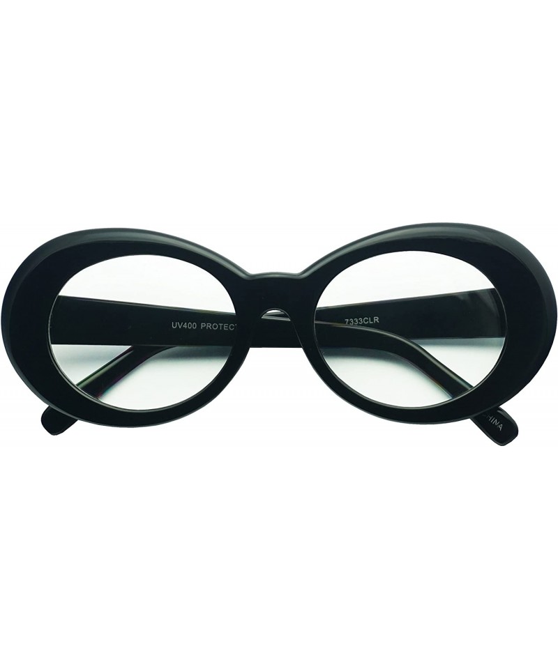 Round Colorful Oval Kurt Cobain Inspired Clout Goggles Mod Round Pop Fashion Nirvana Sunglasses - Black - CH1863Z2QSU $7.61