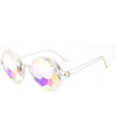 Goggle Festivals Kaleidoscope Glasses Rainbow Prism Sunglasses Goggles Party Shades Summer Eyewear - Transparent Frame - C018...