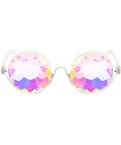 Goggle Festivals Kaleidoscope Glasses Rainbow Prism Sunglasses Goggles Party Shades Summer Eyewear - Transparent Frame - C018...