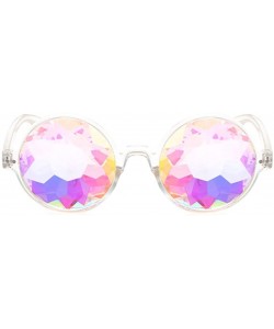 Goggle Festivals Kaleidoscope Glasses Rainbow Prism Sunglasses Goggles Party Shades Summer Eyewear - Transparent Frame - C018...