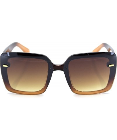 Butterfly Womens Exposed Lens 90s Rectangular Butterfly Chic Diva Sunglasses - Brown Beige Brown - CY18T7EDQA6 $9.89