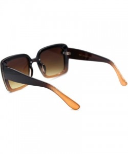 Butterfly Womens Exposed Lens 90s Rectangular Butterfly Chic Diva Sunglasses - Brown Beige Brown - CY18T7EDQA6 $9.89
