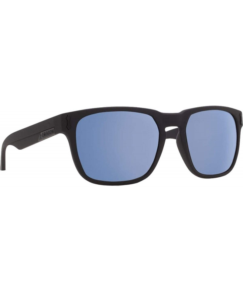 Square Monarch Sunglasses - Matte Black With Blue Sky Ion Lens - C317YGY36IN $40.79