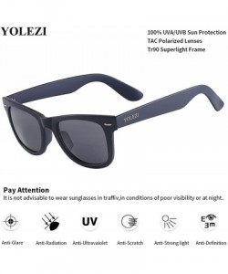 Wayfarer Men's Women Polarized Sunglasses Retro Fashion 80s UV Protection Sun Glasses - A Matte Blue & Grey - CR18DHNQZHC $25.47