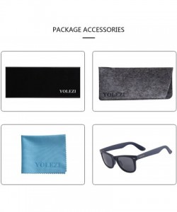 Wayfarer Men's Women Polarized Sunglasses Retro Fashion 80s UV Protection Sun Glasses - A Matte Blue & Grey - CR18DHNQZHC $25.47