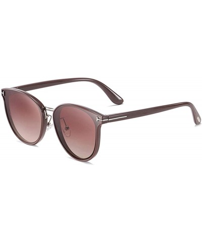 Oversized Polarized Oversized Sunglasses for Women-Round Classic Fashion UV400 Protection 8053 - Brown - C8195NIHZX4 $9.51