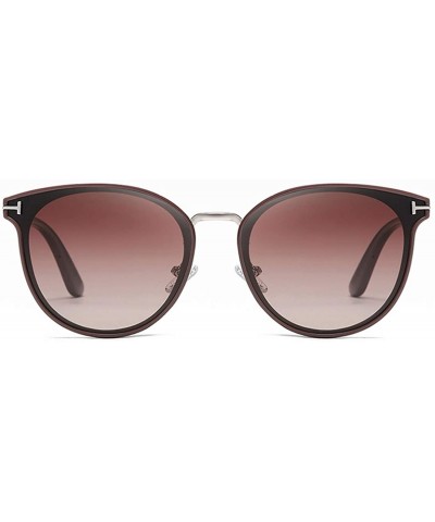 Oversized Polarized Oversized Sunglasses for Women-Round Classic Fashion UV400 Protection 8053 - Brown - C8195NIHZX4 $9.51