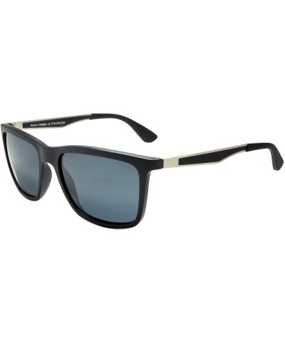 Square Polarized Sunglasses F-4275 Casual Life-Style Wayfarer/Comfort fit - Matt Black - CV189TKWWS6 $86.67