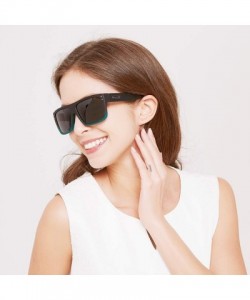 Square Unisex Polarized Sunglasses UV Protection Retro Rectangular Sun Glasses For Men & Women D912 - Black&green/Black - CP1...