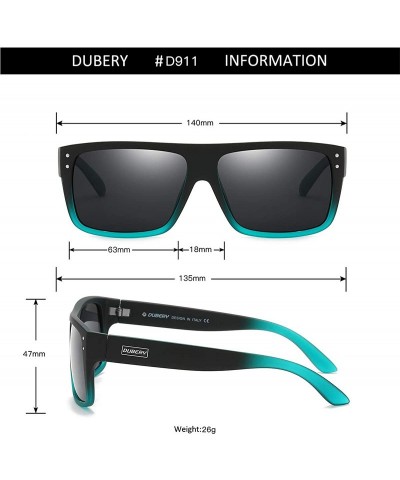 Square Unisex Polarized Sunglasses UV Protection Retro Rectangular Sun Glasses For Men & Women D912 - Black&green/Black - CP1...