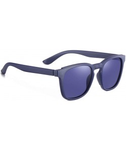 Semi-rimless Square Sunglasses Men Polarized Driving Frame Travel Fishing Sunglasses Male - C5blue - CO194OMEHE5 $26.87