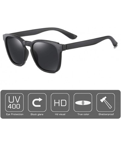 Semi-rimless Square Sunglasses Men Polarized Driving Frame Travel Fishing Sunglasses Male - C5blue - CO194OMEHE5 $26.87