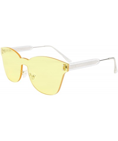 Rimless Stylish One Piece Rimless Sunglasses Transparent Candy Color Eyewear Vintage Inspired Women Sun Glasses B2489 - C518R...
