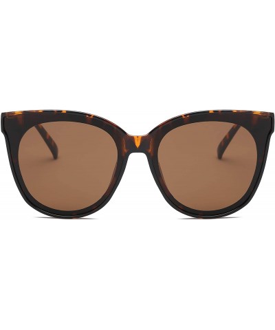Cat Eye Women Retro Vintage Round Cat Eye Designer Sunglasses - Tortoise - CK18I6S0NMZ $11.65