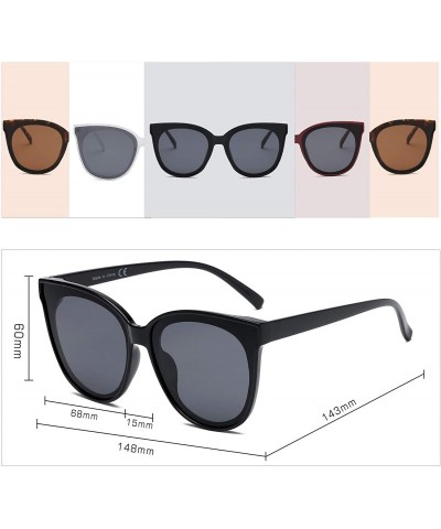 Cat Eye Women Retro Vintage Round Cat Eye Designer Sunglasses - Tortoise - CK18I6S0NMZ $11.65