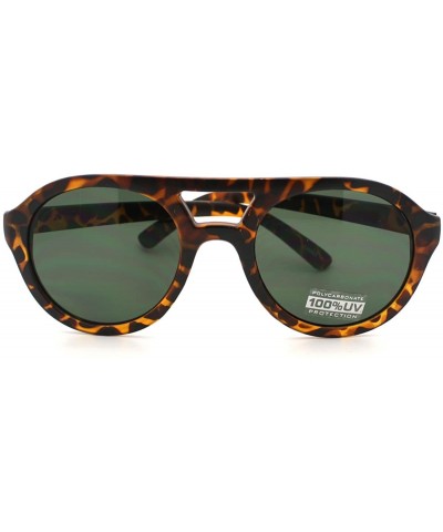 Aviator Tortoise Super Thick Plastic Frame Aviator Sunglasses with Black Lens - CG11C18ADI9 $8.36
