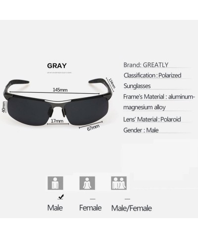 Aviator Premium Driving Polarized Sunglasses for Men Al-Mg Metal Frame Cycling Golf - CH18GM6WIDH $27.91