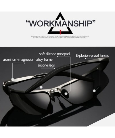 Aviator Premium Driving Polarized Sunglasses for Men Al-Mg Metal Frame Cycling Golf - CH18GM6WIDH $27.91