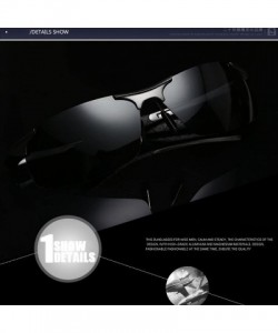 Aviator Premium Driving Polarized Sunglasses for Men Al-Mg Metal Frame Cycling Golf - CH18GM6WIDH $27.91
