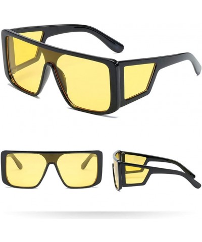 Rimless Square Sunglasses for Men- Oversize Polarized Sun Glasses 100% UV Protection Anti-Glare Eyewear with Flat Lens - C519...