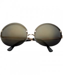 Oversized Women's Large Oversized Frameless Round Sunglasses - Gold Mirror Lens - CP12F79PH03 $12.58