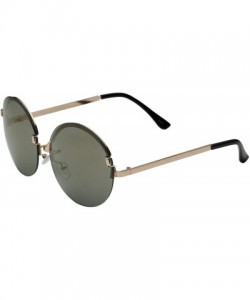 Oversized Women's Large Oversized Frameless Round Sunglasses - Gold Mirror Lens - CP12F79PH03 $12.58
