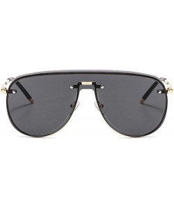 Rimless Fashion New One-piece Frameless Sunglasses Men and Women Sunglasses Vintage Pilot Sunglasses - Gold&grey - CK18AHDDYL...
