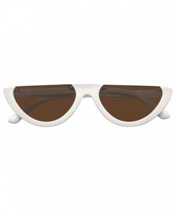 Cat Eye Clout Goggles Cat Eye Sunglasses Vintage Half Mod Style Retro Sunglasses - White Brown - C818WOC9X04 $8.76