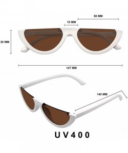 Cat Eye Clout Goggles Cat Eye Sunglasses Vintage Half Mod Style Retro Sunglasses - White Brown - C818WOC9X04 $8.76