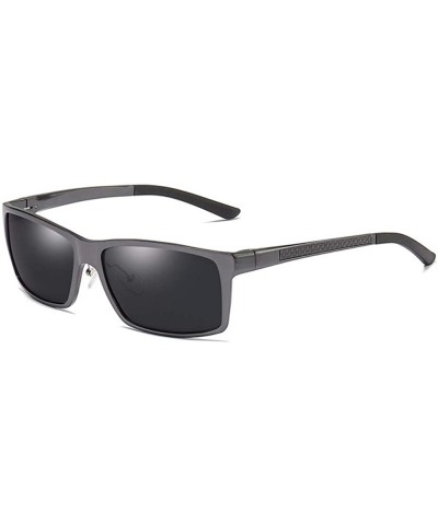 Square Aluminum Magnesium Polarizing Sunglasses Men's Polarizing Mirror Square Driving Sunglasses - C - CL18QO3YCR6 $35.13