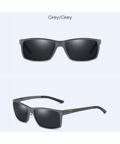 Square Aluminum Magnesium Polarizing Sunglasses Men's Polarizing Mirror Square Driving Sunglasses - C - CL18QO3YCR6 $35.13