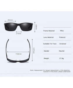 Square Aluminum Magnesium Polarizing Sunglasses Men's Polarizing Mirror Square Driving Sunglasses - C - CL18QO3YCR6 $35.13