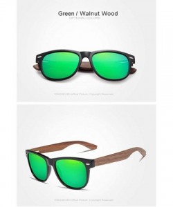 Square Genuine Walnut sunglasses square men polarized UV400 - Green - CI18ZXAIY2G $29.42